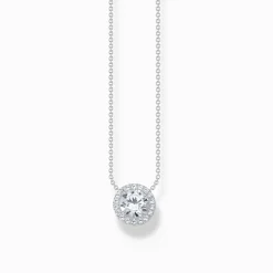 Women THOMAS SABO Necklaces|925 Silver-Silver necklace with halo pedant with white zirconia