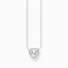 Women THOMAS SABO Necklaces|925 Silver-Silver necklace with heart-shaped halo pendant