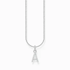 Women THOMAS SABO Necklaces|925 Silver-Silver necklace with letter pendant A and white zirconia