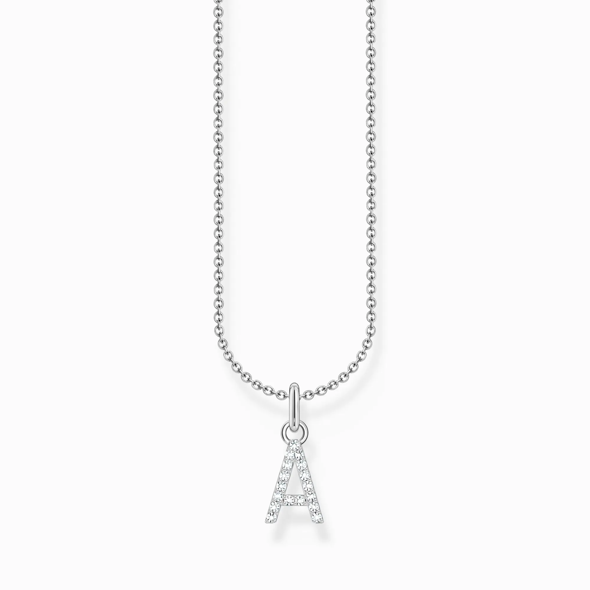 Women THOMAS SABO Necklaces|925 Silver-Silver necklace with letter pendant A and white zirconia