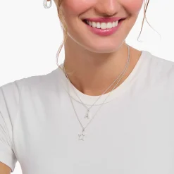 Women THOMAS SABO Necklaces|925 Silver-Silver necklace with letter pendant C and white zirconia
