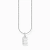 Women THOMAS SABO Necklaces-Silver necklace with letter pendant E and white zirconia