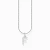Women THOMAS SABO Necklaces-Silver necklace with letter pendant F and white zirconia