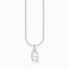 Women THOMAS SABO Necklaces-Silver necklace with letter pendant G and white zirconia