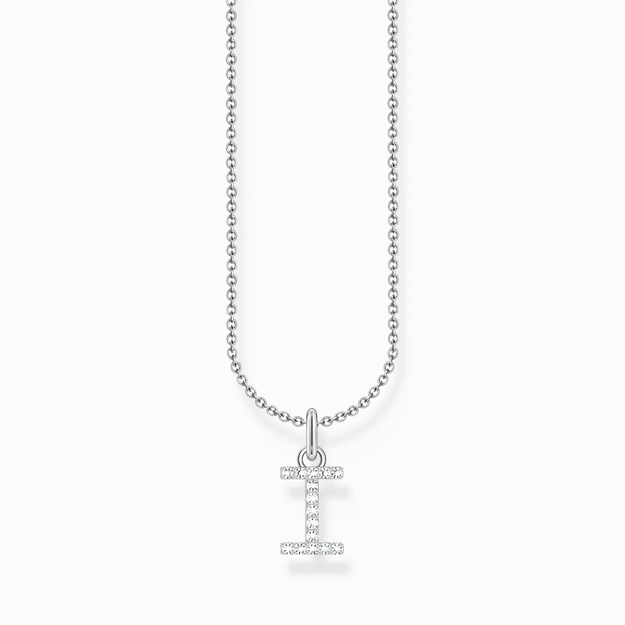 Women THOMAS SABO Necklaces-Silver necklace with letter pendant I and white zirconia