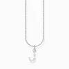 Women THOMAS SABO Necklaces-Silver necklace with letter pendant J and white zirconia