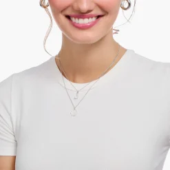 Women THOMAS SABO Necklaces-Silver necklace with letter pendant J and white zirconia