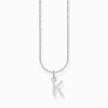 Women THOMAS SABO Necklaces-Silver necklace with letter pendant K and white zirconia