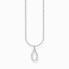 Women THOMAS SABO Necklaces-Silver necklace with letter pendant O and white zirconia