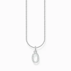Women THOMAS SABO Necklaces-Silver necklace with letter pendant O and white zirconia