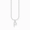 Women THOMAS SABO Necklaces-Silver necklace with letter pendant P and white zirconia
