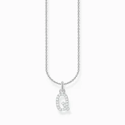 Women THOMAS SABO Necklaces-Silver necklace with letter pendant Q and white zirconia