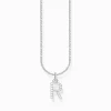 Women THOMAS SABO Necklaces-Silver necklace with letter pendant R and white zirconia