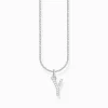 Women THOMAS SABO Necklaces-Silver necklace with letter pendant Y and white zirconia