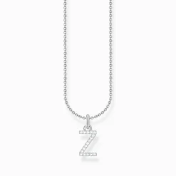 Women THOMAS SABO Necklaces-Silver necklace with letter pendant Z and white zirconia