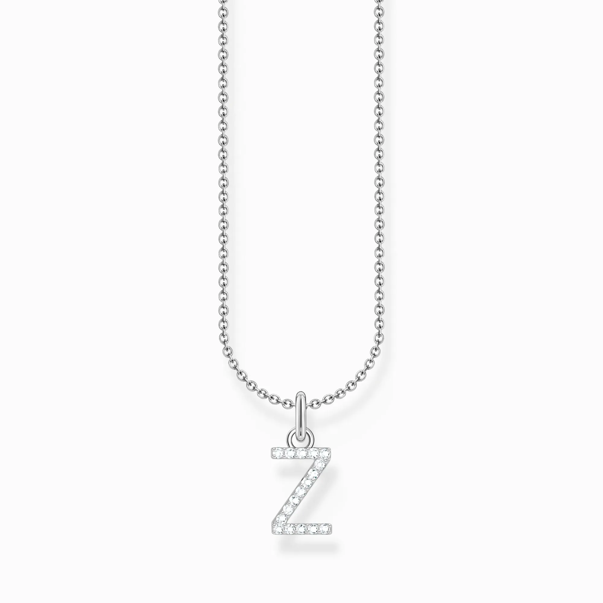 Women THOMAS SABO Necklaces-Silver necklace with letter pendant Z and white zirconia