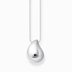 Women THOMAS SABO Necklaces|925 Silver-Silver necklace with pendant in organic drop-shape