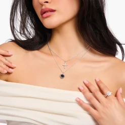 Women THOMAS SABO Necklaces|925 Silver-Silver necklace with pendant Heart Romance