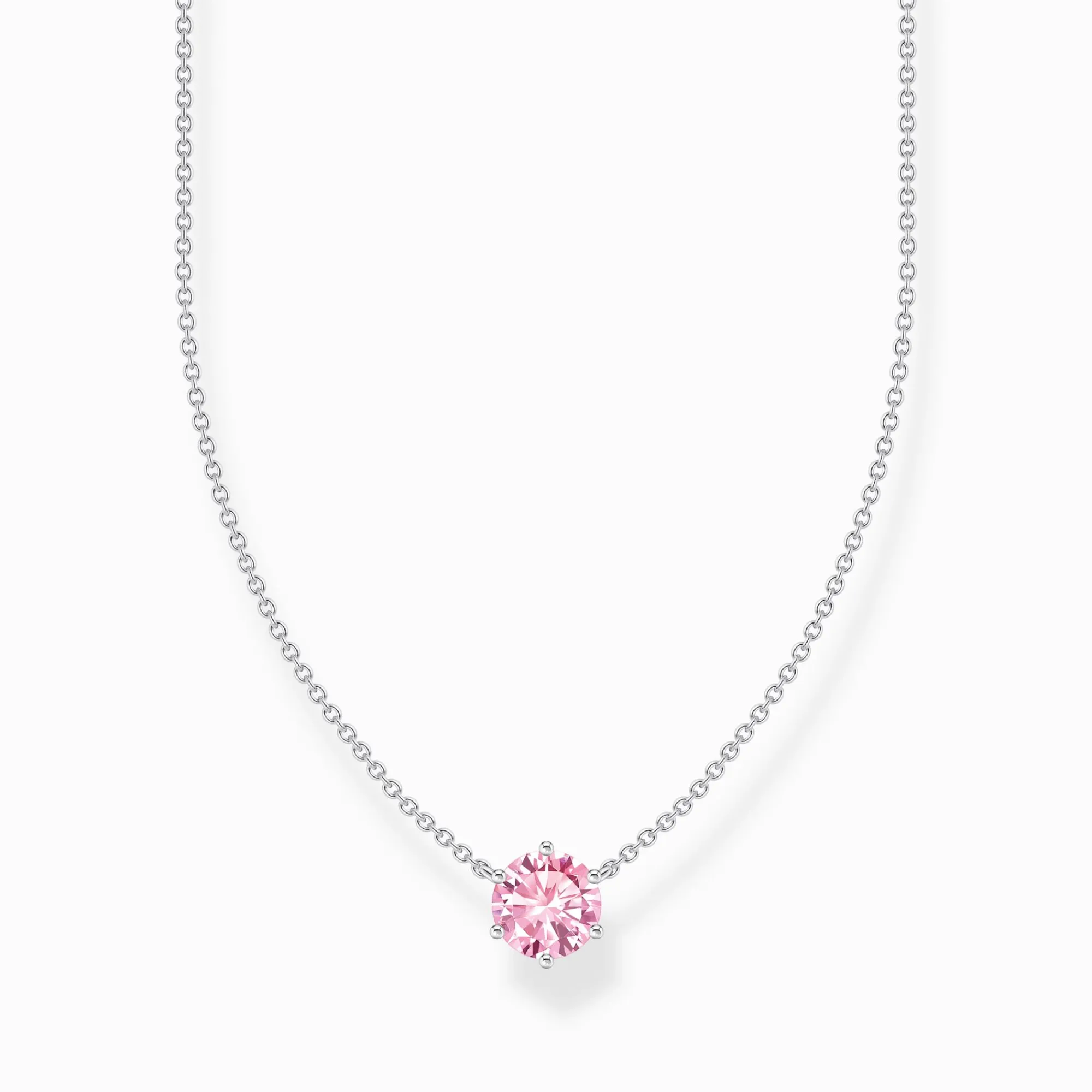 Women THOMAS SABO Necklaces|925 Silver-silver necklace with pink zirconia pendant