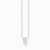 Women THOMAS SABO Necklaces|925 Silver-Silver necklace with ring pendant and white zirconia