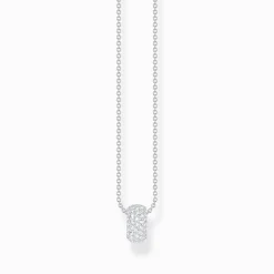 Women THOMAS SABO Necklaces|925 Silver-Silver necklace with ring pendant and white zirconia