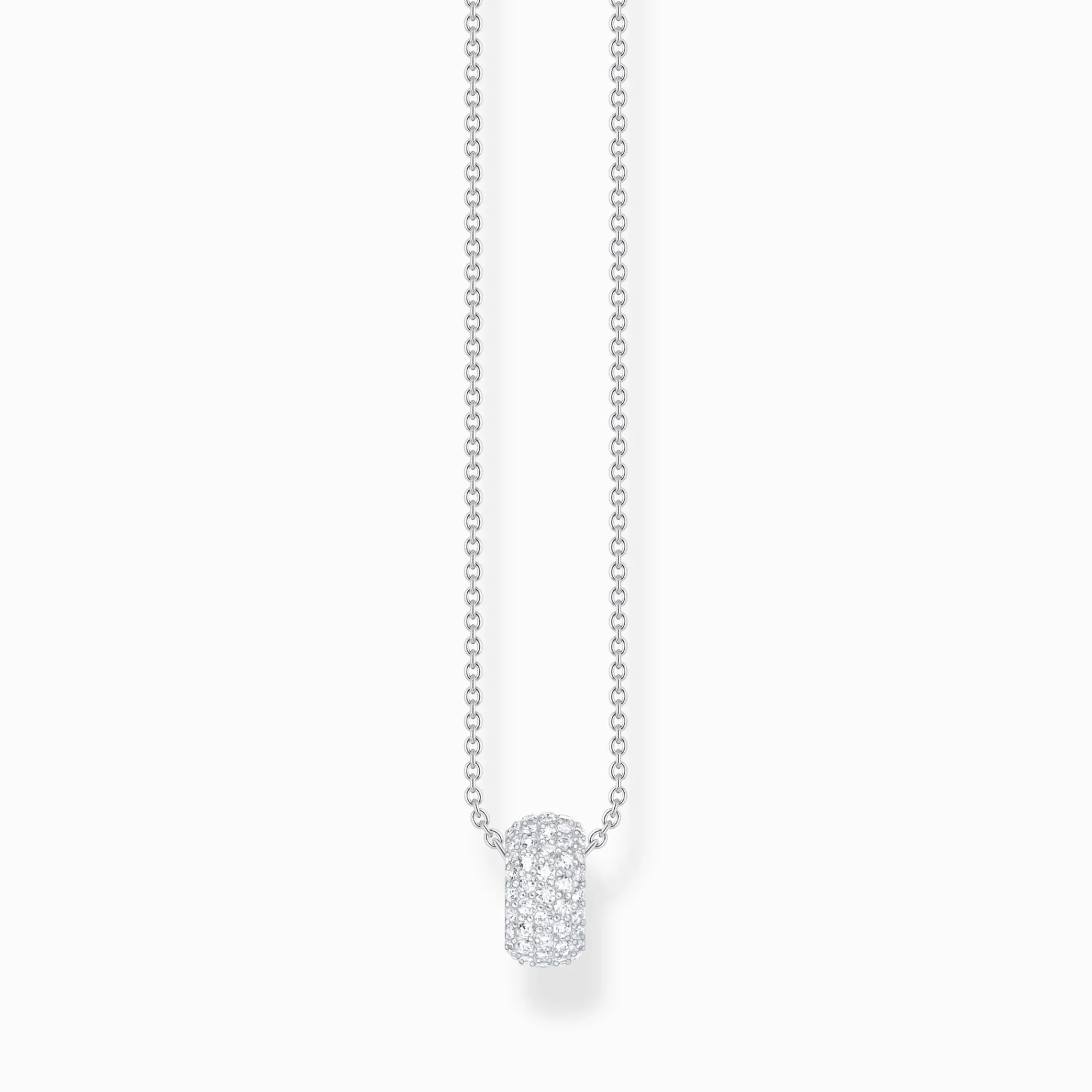 Women THOMAS SABO Necklaces|925 Silver-Silver necklace with ring pendant and white zirconia