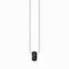 Women THOMAS SABO Necklaces|925 Silver-Silver necklace with ring pendant and black zirconia