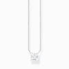 Women THOMAS SABO Necklaces|925 Silver-Silver necklace with square pedant and white zirconia