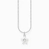 Women THOMAS SABO Necklaces-Silver necklace with star pendant and white zirconia