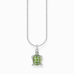 Women THOMAS SABO Necklaces|925 Silver-Silver necklace with turtle pendant with cold enamel