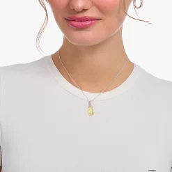 Women THOMAS SABO Necklaces|925 Silver-Silver necklace with white goldbears pendant and zirconia