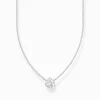 Women THOMAS SABO Necklaces|925 Silver-Silver necklace with white zirconia pendant
