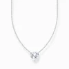 Women THOMAS SABO Necklaces|925 Silver-Silver necklace with white heart-shaped pendant