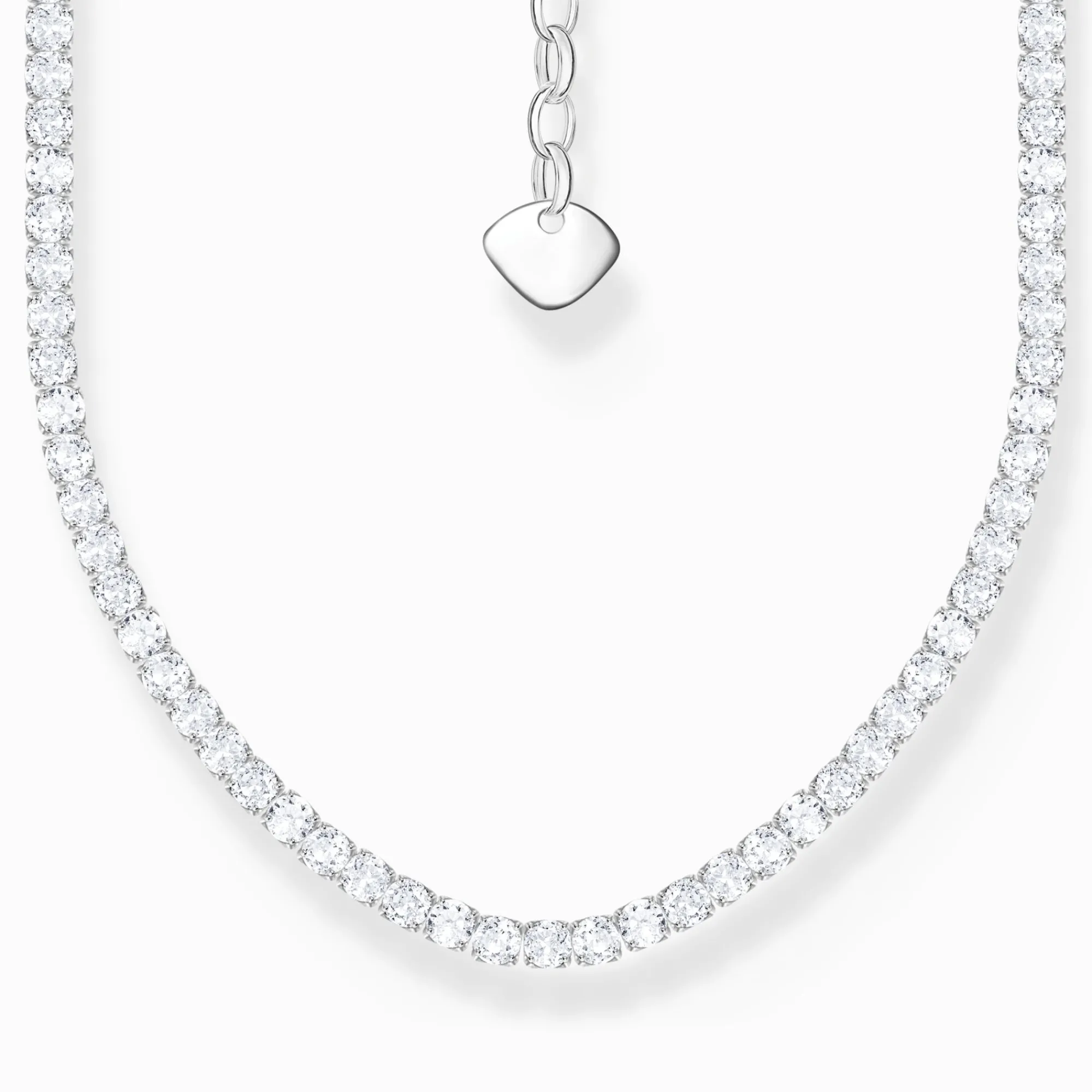 Women THOMAS SABO Necklaces-Silver necklace with white stones