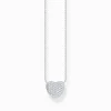 Women THOMAS SABO Necklaces|925 Silver-Silver neklace with heart pendant and white zirconia