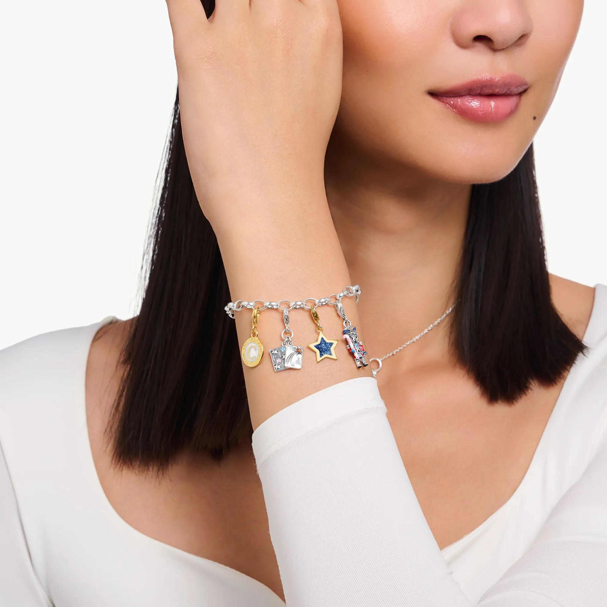 Women THOMAS SABO Charms|Charms-Silver nutcracker charm pendant stones