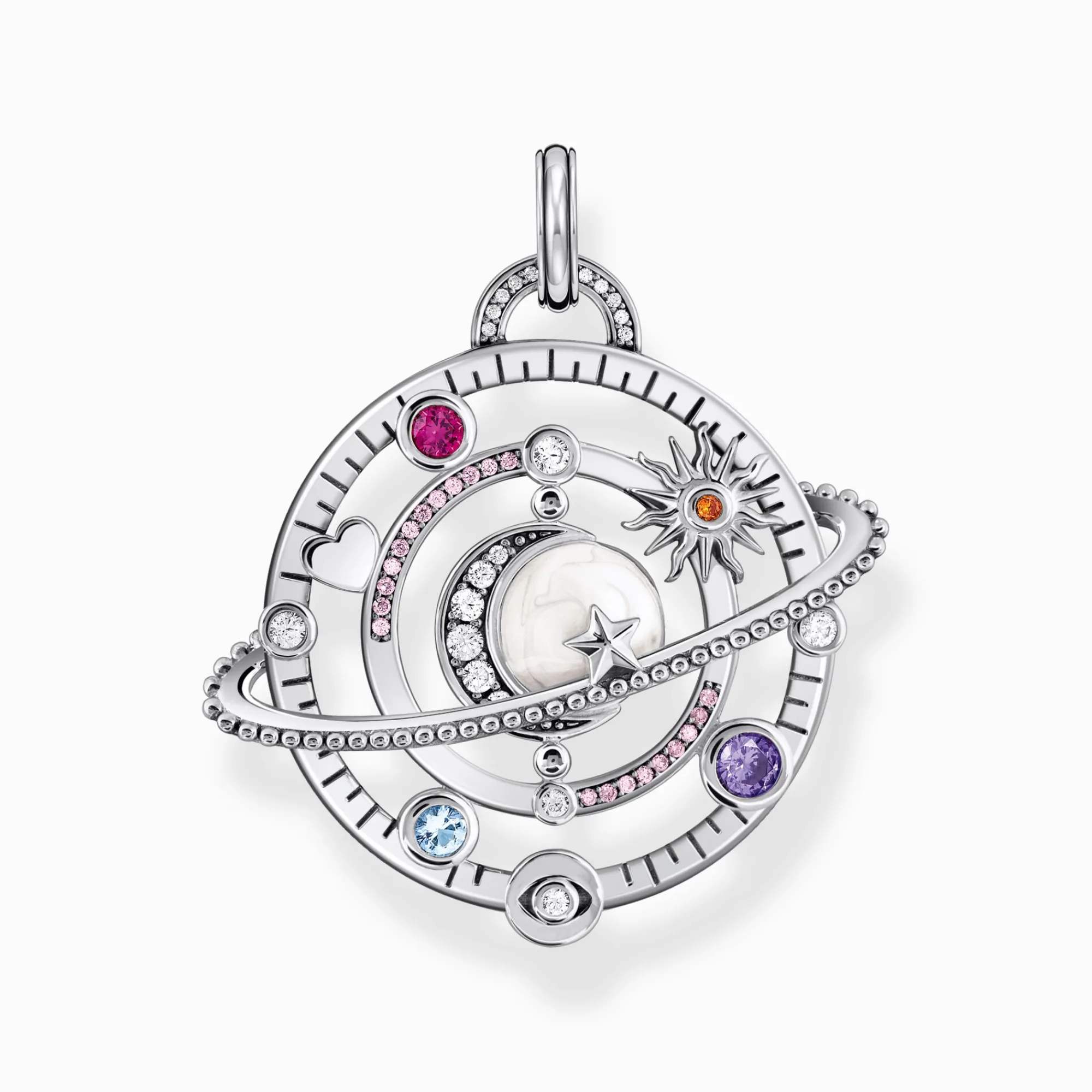 Women THOMAS SABO Pendants|925 Silver-Silver pendant in cosmic design with colourful stones