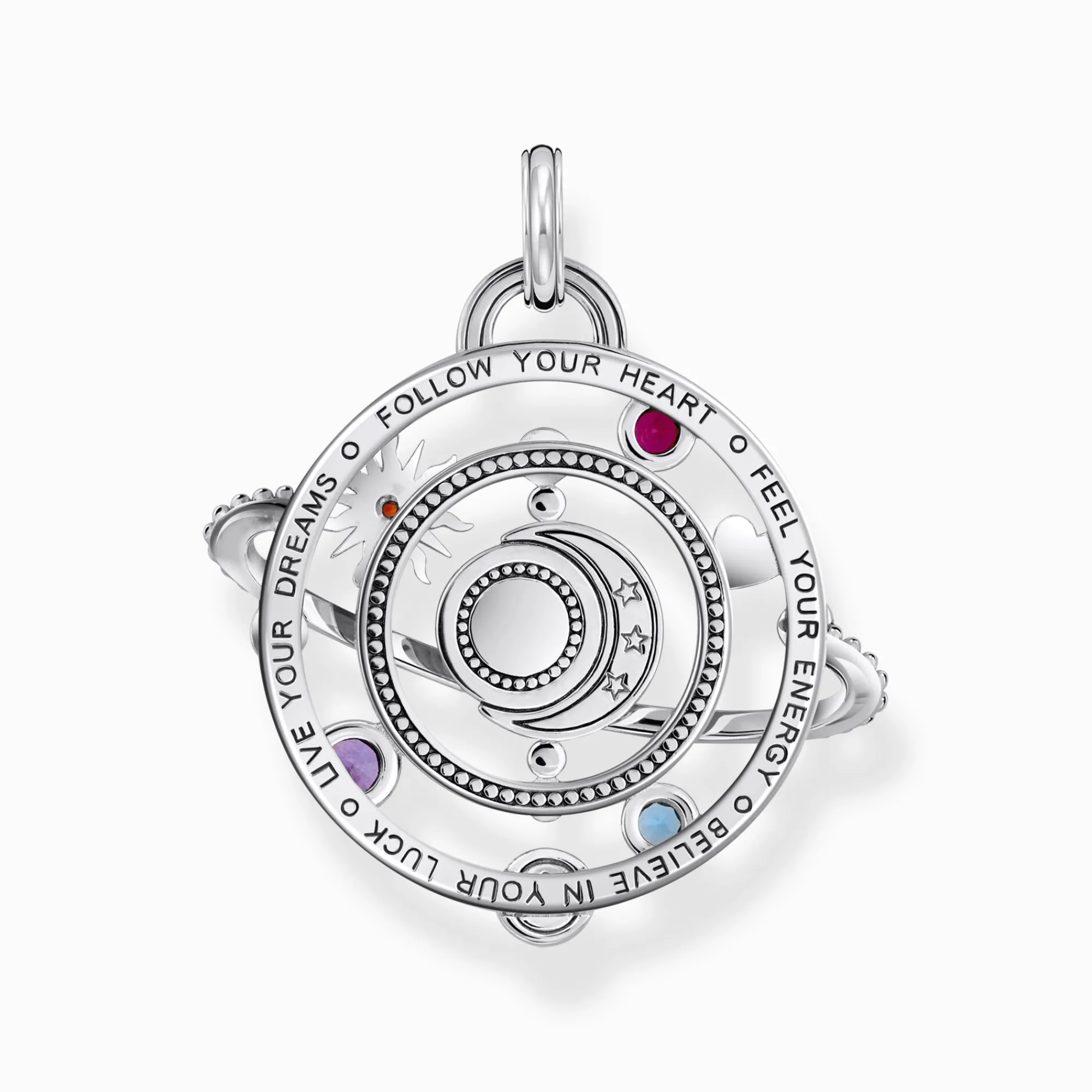 Women THOMAS SABO Pendants|925 Silver-Silver pendant in cosmic design with colourful stones