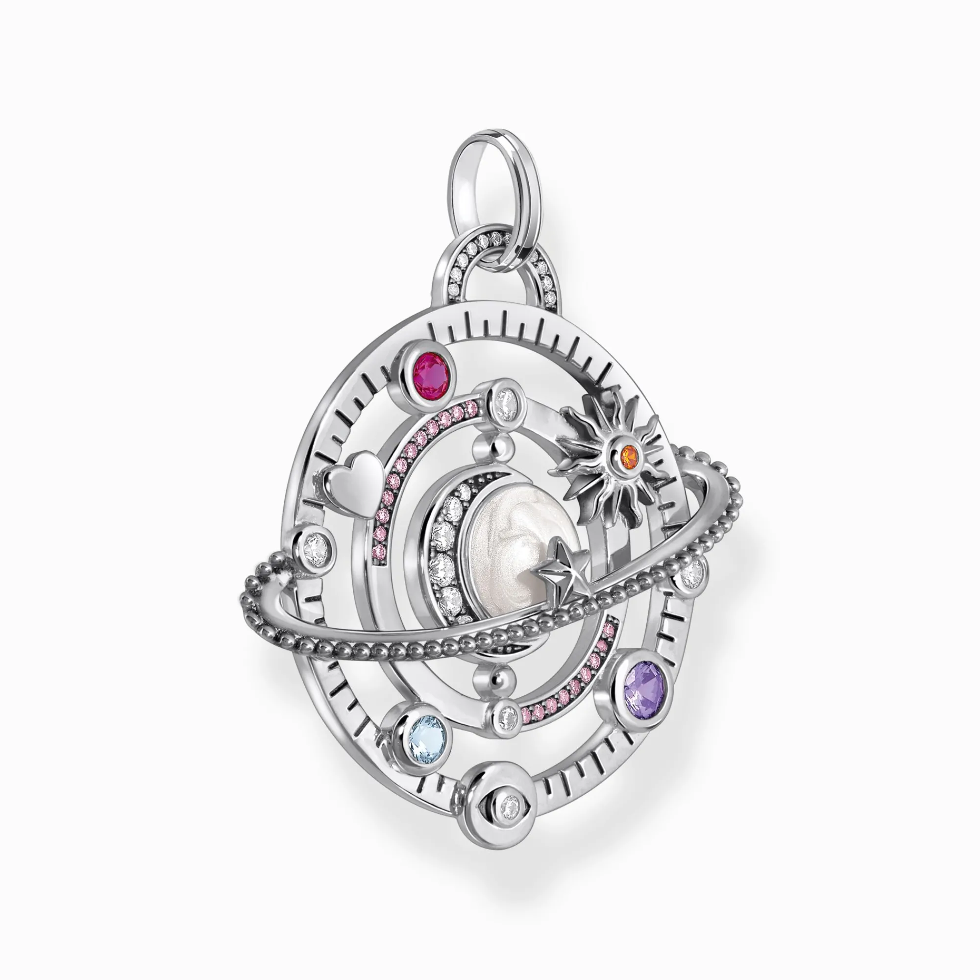 Women THOMAS SABO Pendants|925 Silver-Silver pendant in cosmic design with colourful stones
