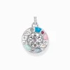 Women THOMAS SABO Pendants|925 Silver-Silver pendant wheel of fortune with cold enamel and stones
