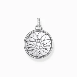 Women THOMAS SABO Pendants|925 Silver-Silver pendant wheel of fortune with cold enamel and stones