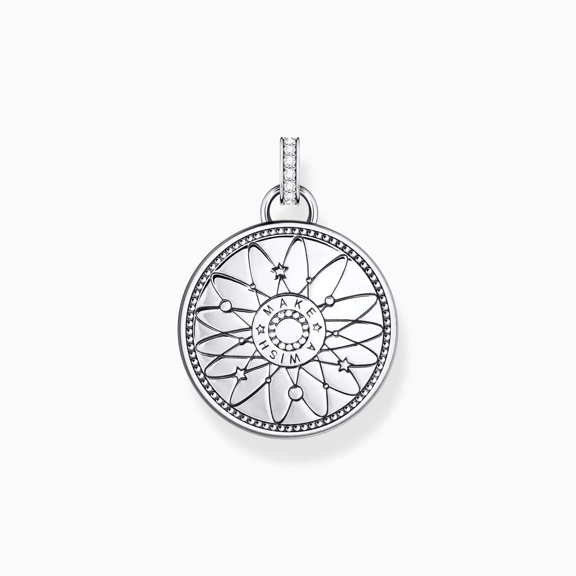 Women THOMAS SABO Pendants|925 Silver-Silver pendant wheel of fortune with cold enamel and stones