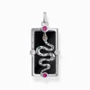 Women THOMAS SABO Pendants-Silver pendant with a snake, black cold enamel and various stones