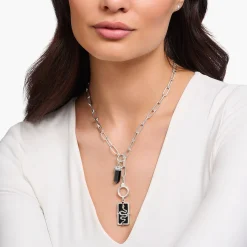 Women THOMAS SABO Pendants-Silver pendant with a snake, black cold enamel and various stones