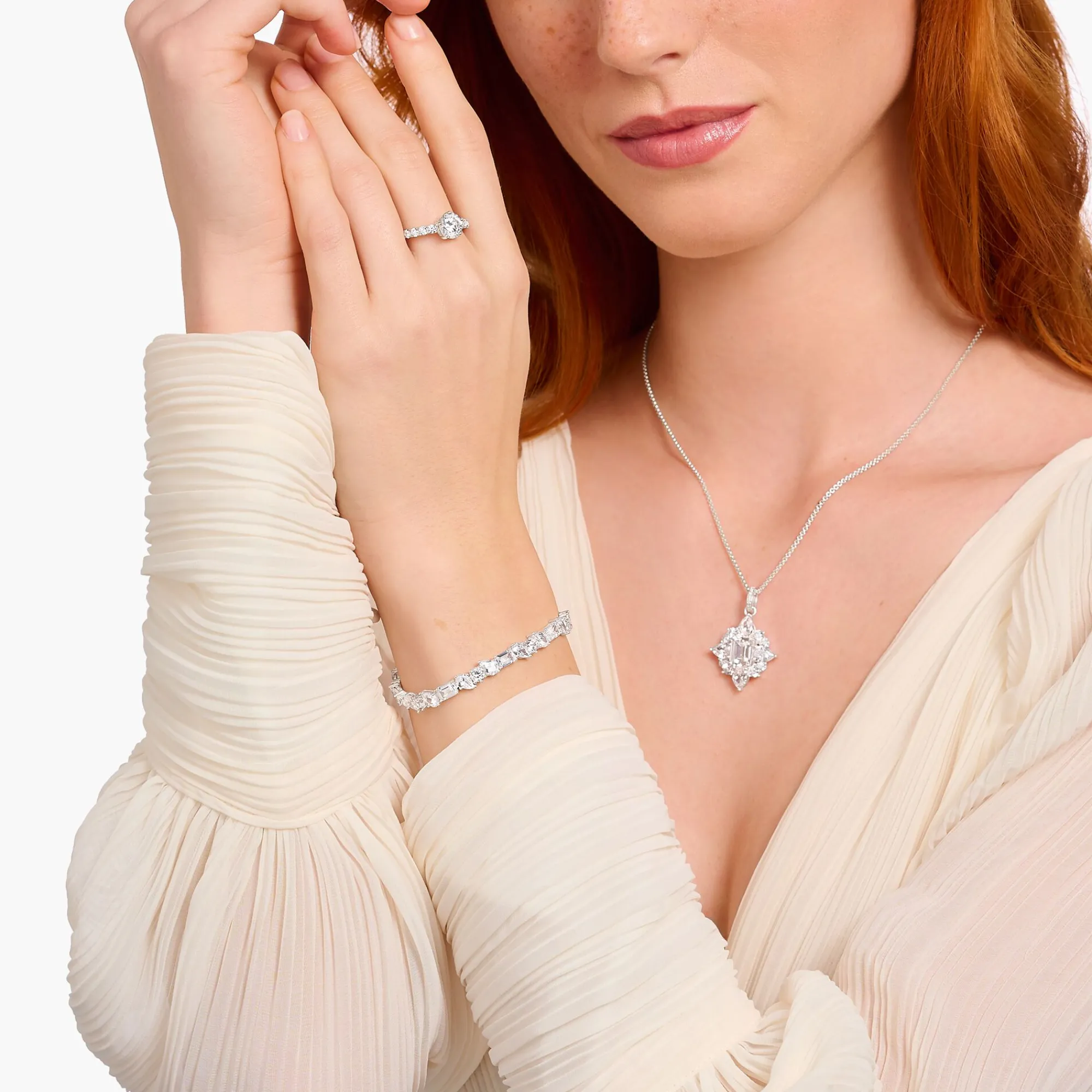 Women THOMAS SABO Bracelets|925 Silver-Silver pendant with pink zirconia stones