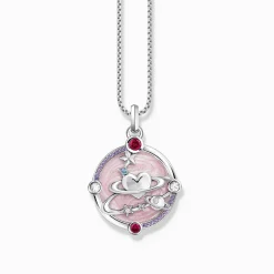 Women THOMAS SABO Pendants-Silver pendant with pinkish cold enamel and cosmic details