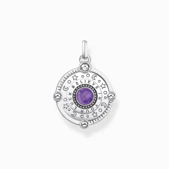 Women THOMAS SABO Pendants|925 Silver-Silver pendant with violet cold enamel and colourful stones