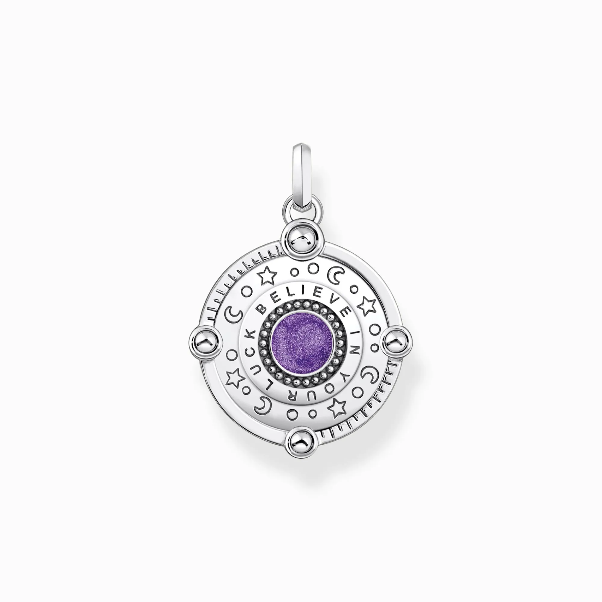 Women THOMAS SABO Pendants|925 Silver-Silver pendant with violet cold enamel and colourful stones