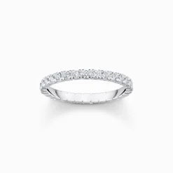 Women THOMAS SABO Rings|925 Silver-Silver ring in delicate design with white zirconia