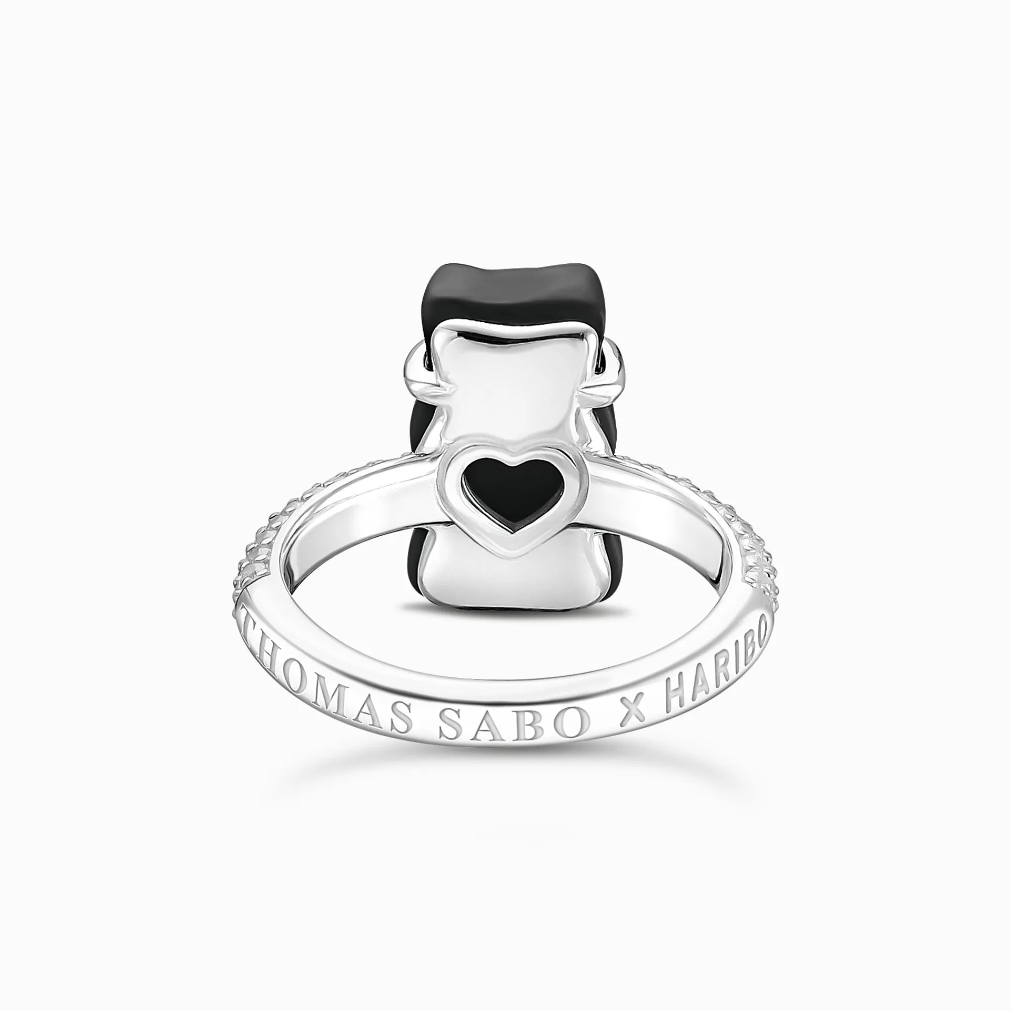 Women THOMAS SABO Rings|Black-Silver ring with black Goldbear and zirconia